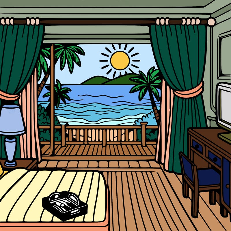 hotel room view of the beach