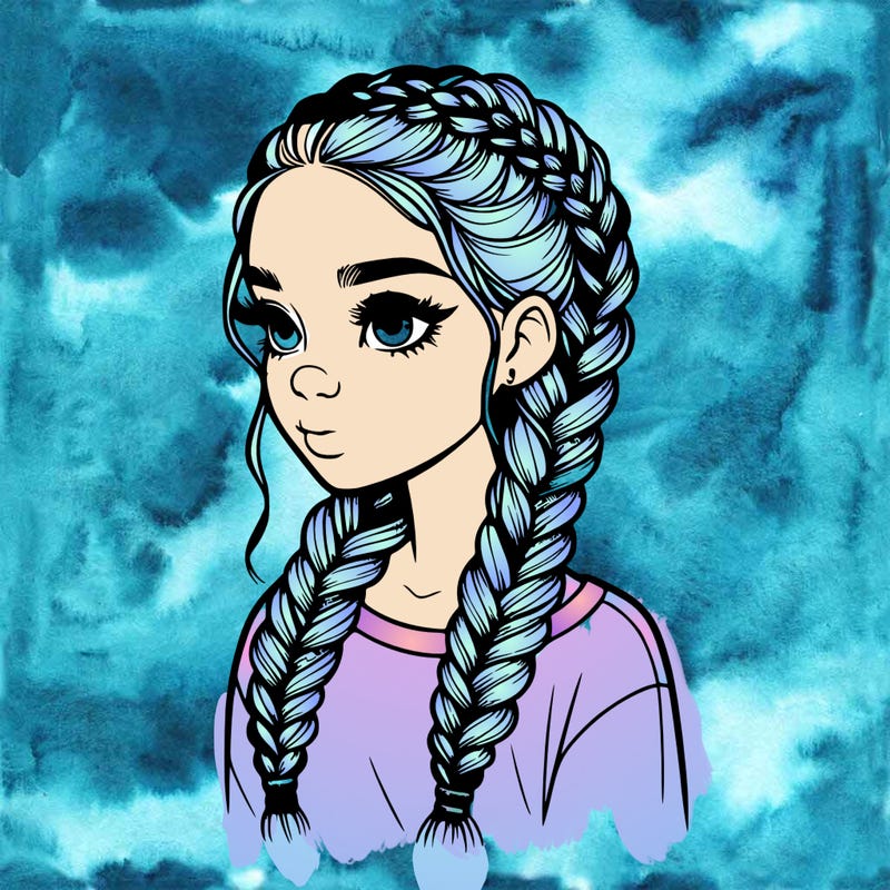 realistic girl with braids