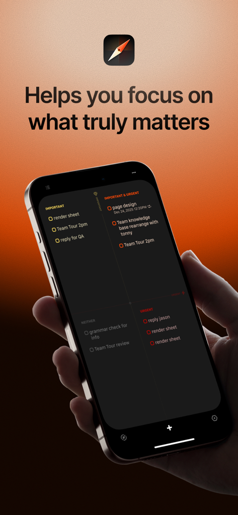 FocusFour - Eisenhower Matrix - Lifestyle App | MWM