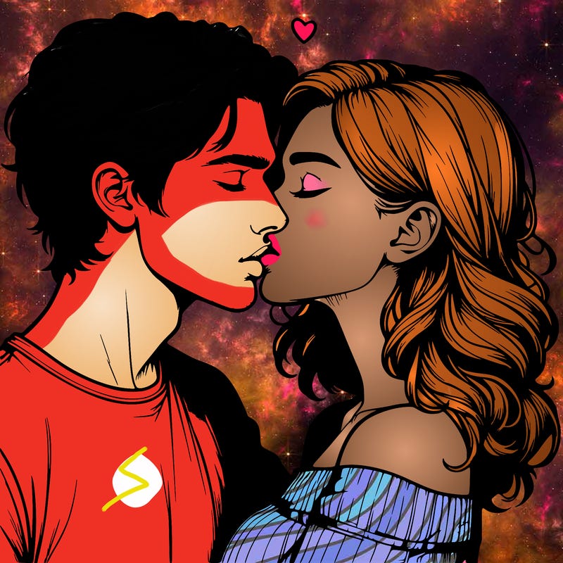 realistic couple kissing