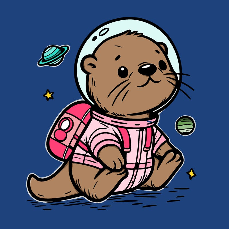 otter in a space suit