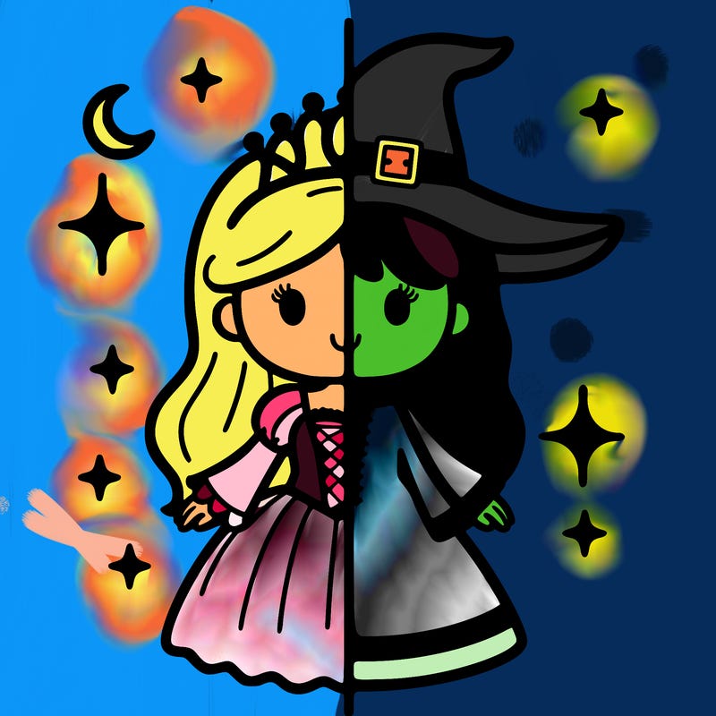split princess and witch