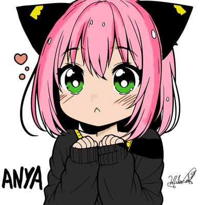 shy anime catgirl