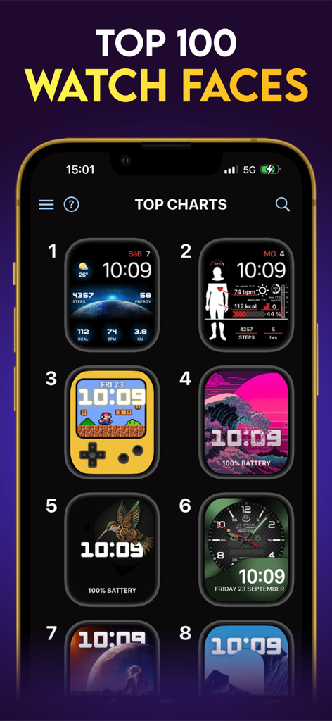 Watch Faces App - Watchmaker - A collection of top rated custom Apple Watch faces including health tracking and retro gaming designs