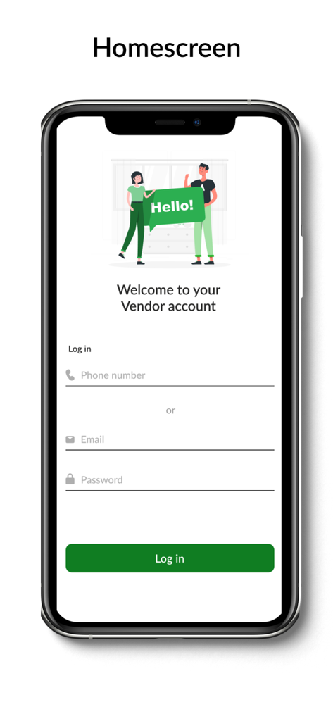 Night Market Rider - Pantalla de inicio de sesión de cuenta de vendedor de Night Market Rider con campos para número de teléfono, correo electrónico y contraseña