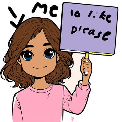 realistic girl holding up a sign