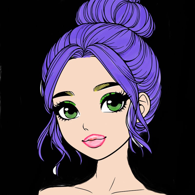 realistic pretty girl with hair in bun