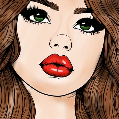 really realistic girl with lips