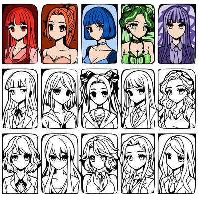 girls that look diffrent anime