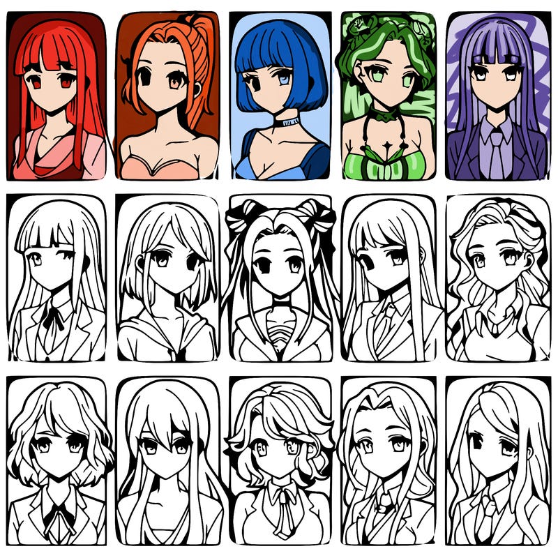 girls that look diffrent anime