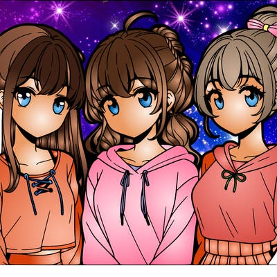 three girls anime