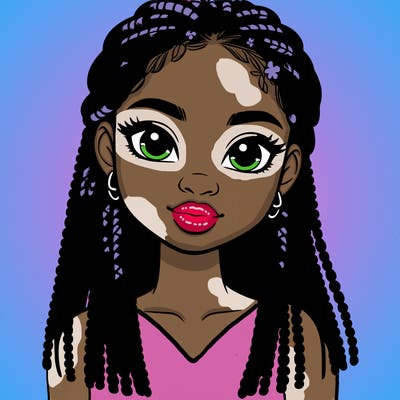 a realistic black girl with braids