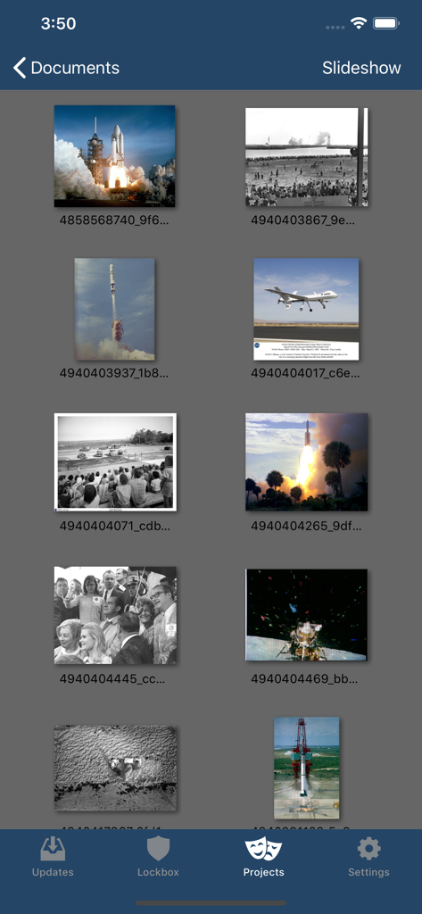 scenechronize - Gallery of production documents and reference images in the Scenechronize app Projects section