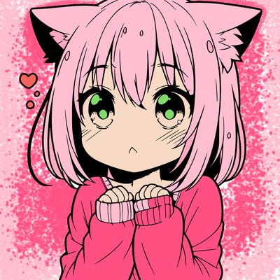 shy anime catgirl