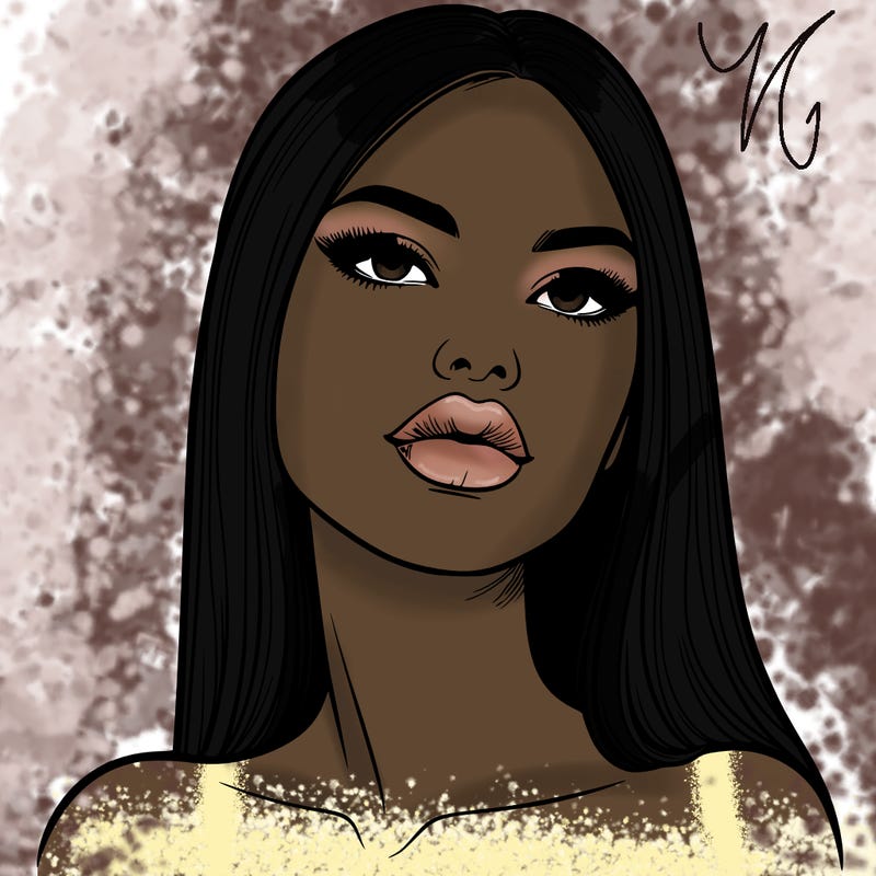 realistic woman with full lips