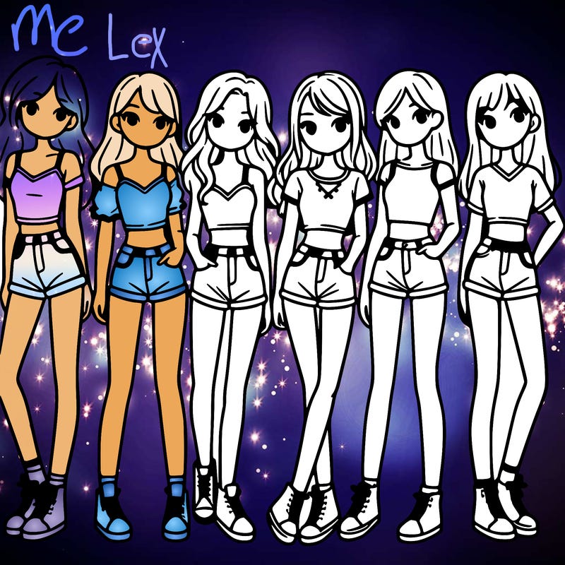 a group of girls wearing crop tops and shorts