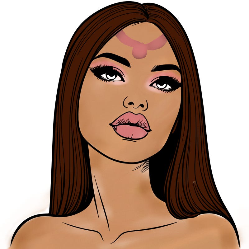 realistic woman with full lips