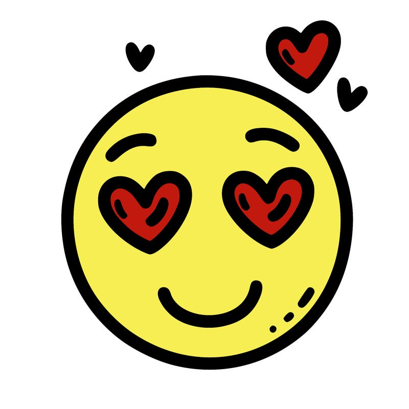 smiley face with heart eyes
