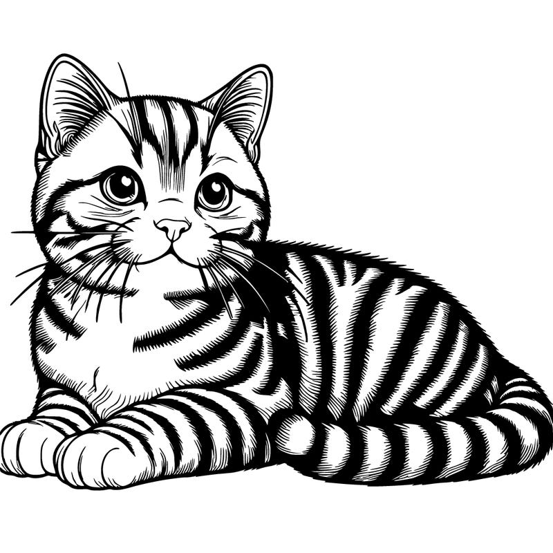realistic cat tabby