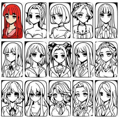 girls that look diffrent anime