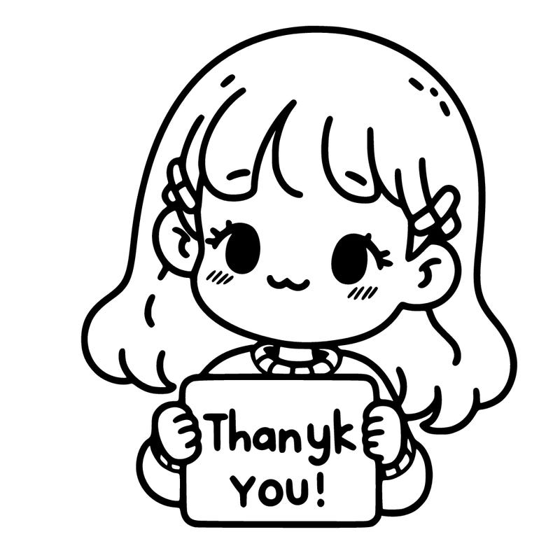 girl holding a sign say thank you on it