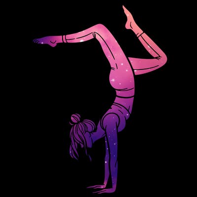 a woman doing a handstand