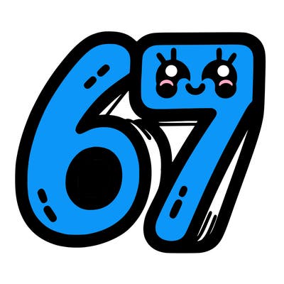 the numbers 67