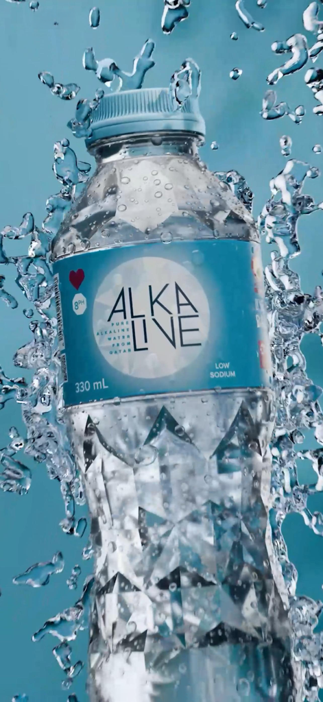 ALKALIVE - Botella de agua alcalina premium Alkalive con fondo de salpicadura de agua