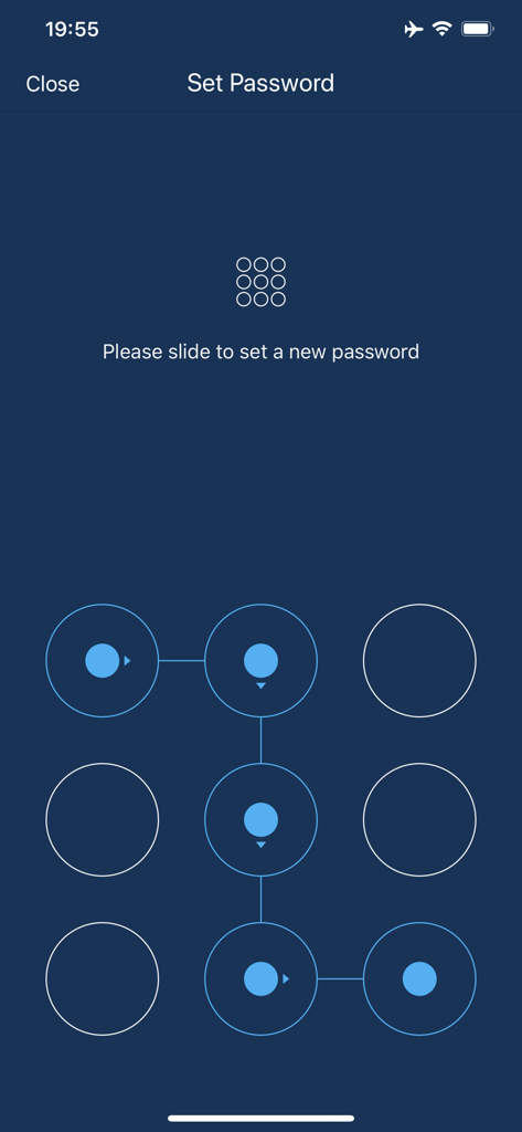 PDF Reader - Docs Viewer - Setting up a gesture password lock in the PDF Reader app for document privacy
