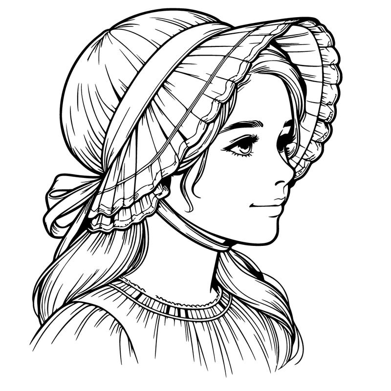 realistic profile picture of girl with a bonnet