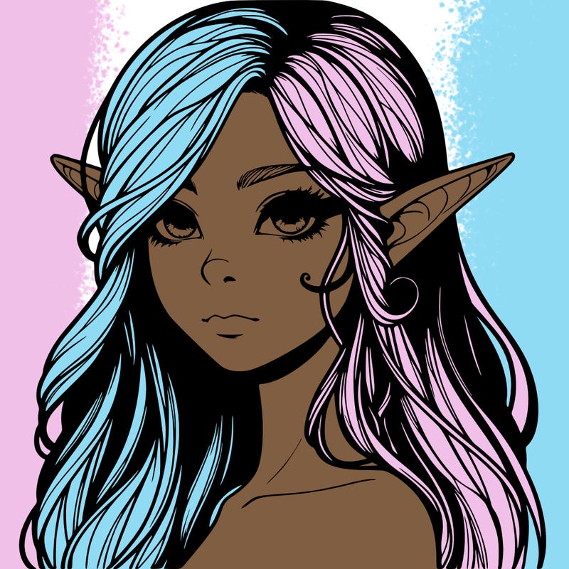 elf girl realistic dark fantasy