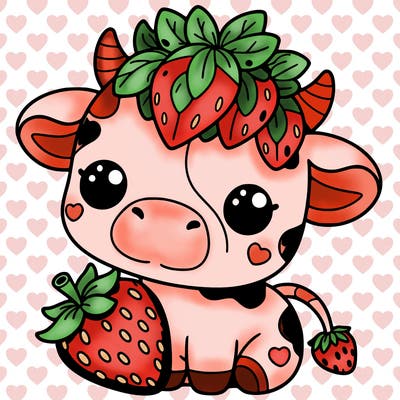 cute strawberry cow
