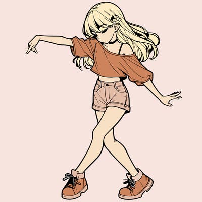 realistic girl danceing