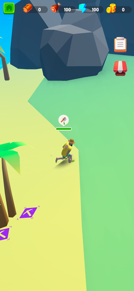 Survival Island - Build a City - サバイバルアイランド 都市建設の熱帯の島で資材を集めるキャラクター