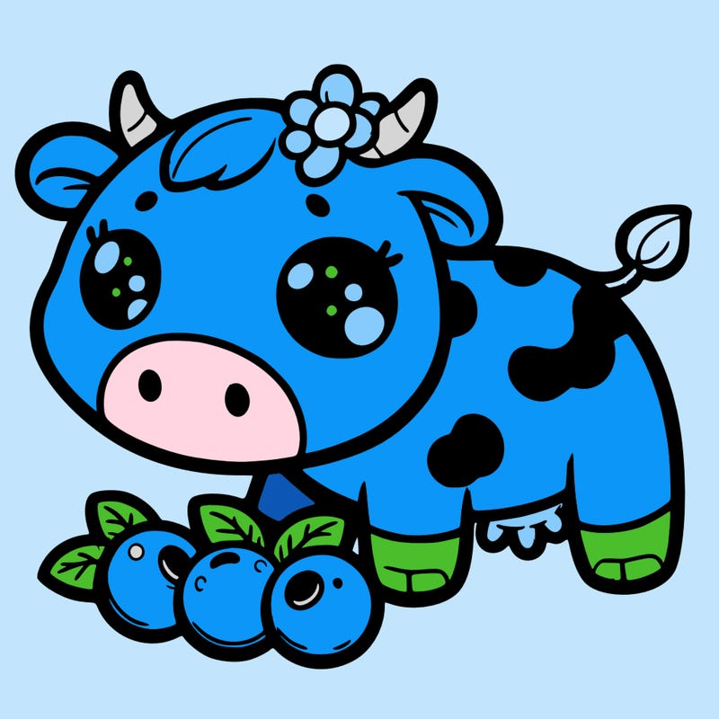 cute blueberry cow