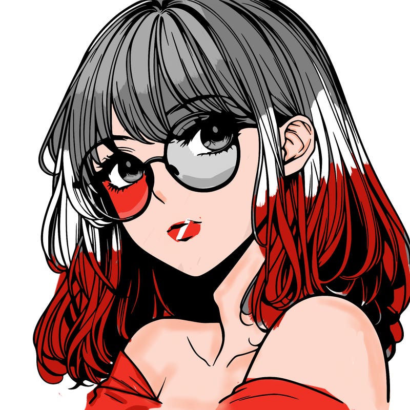 manga woman character with glasses and nice lips