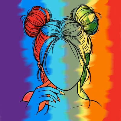 realistic person with buns