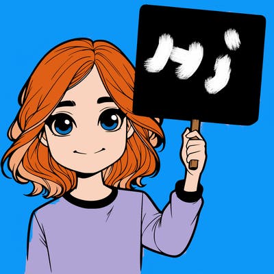 realistic girl holding up a sign