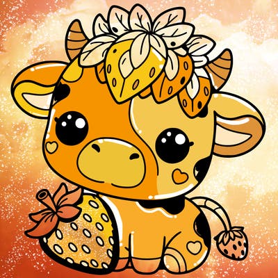 cute strawberry cow