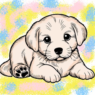 a cute realistic puppy