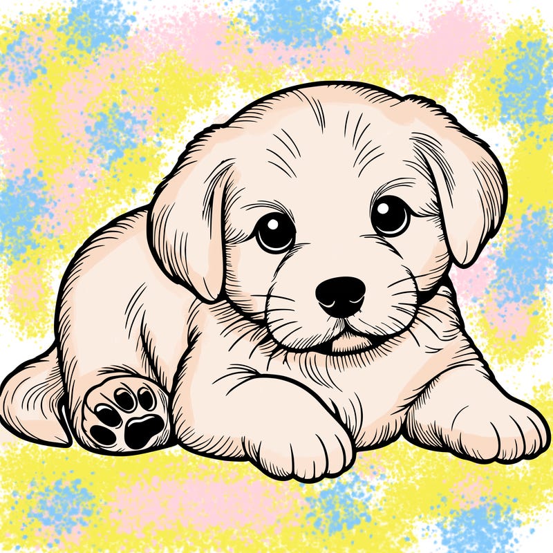 a cute realistic puppy