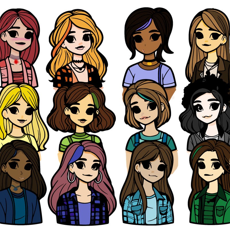 10 teenage girls