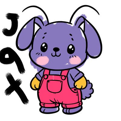 bunny in overalls