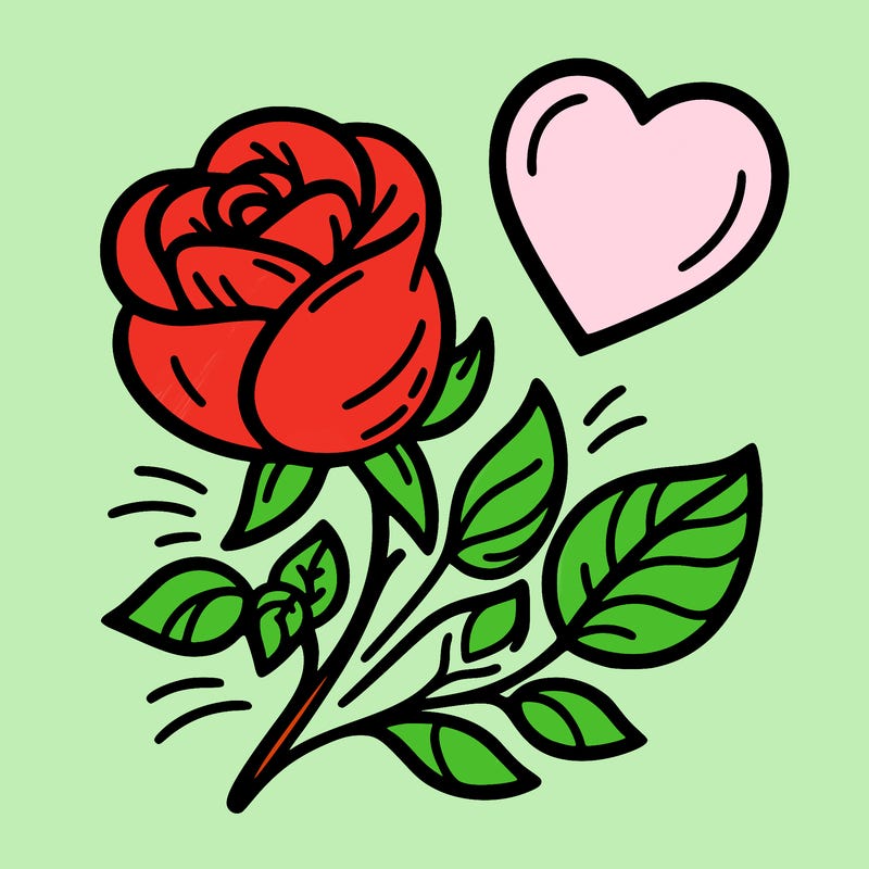 rose and heart