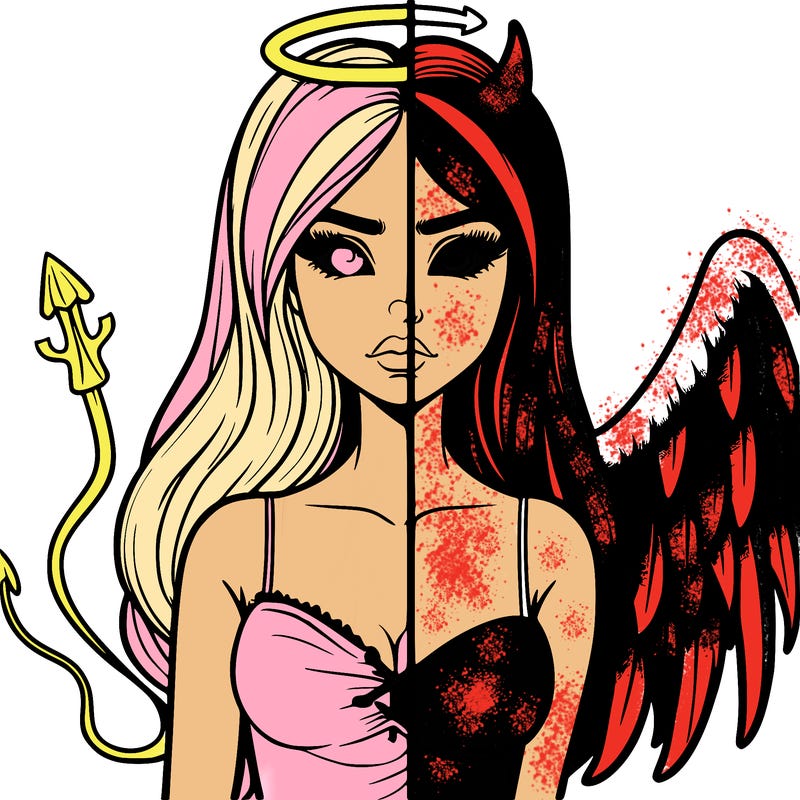 devil vs angel realistic girl