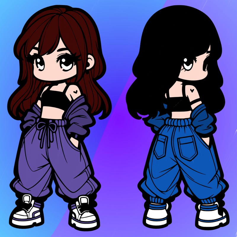 girl in crop top and baggy pants