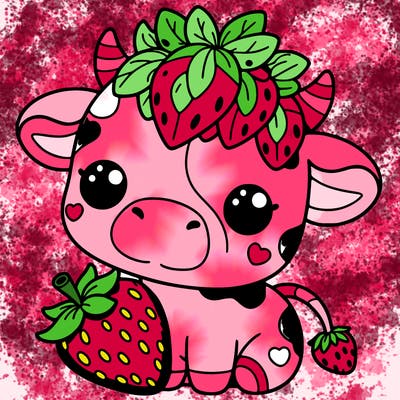 cute strawberry cow