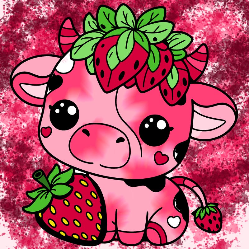 cute strawberry cow