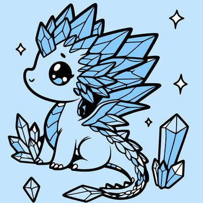 little cute crystal dragon