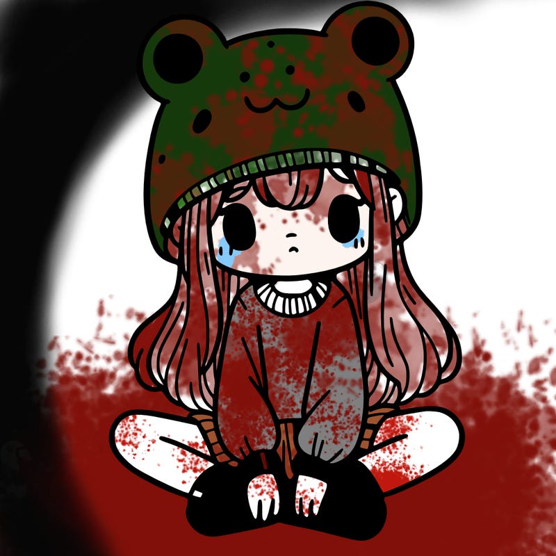 a girl wearing a frog hat and some frog socks